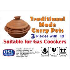 Clay Pots - 3 Pieces with a lid 